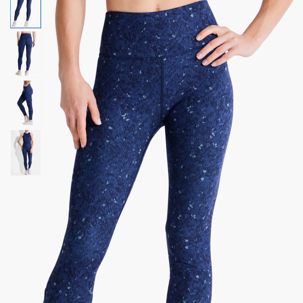 NZ ACTIVE by NIC+ZOE Spotted Blues High Waist Leggings, size L